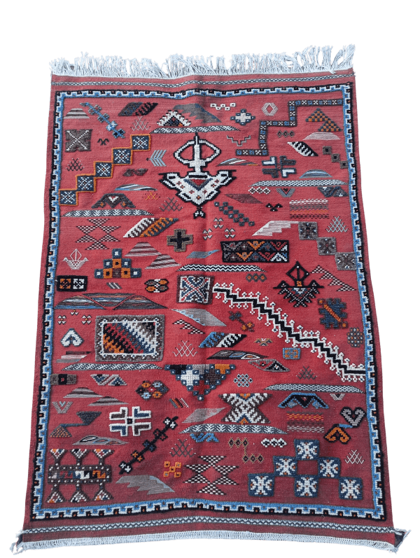 Taznakht Berber Rug - Handmade Red Moroccan Carpet