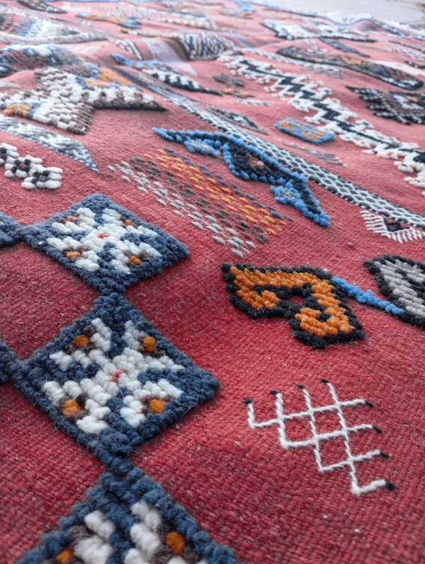 Taznakht Berber Rug - Handmade Red Moroccan Carpet - Image 3