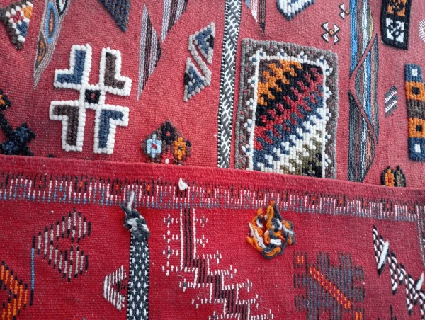 Taznakht Berber Rug - Handmade Red Moroccan Carpet - Image 4